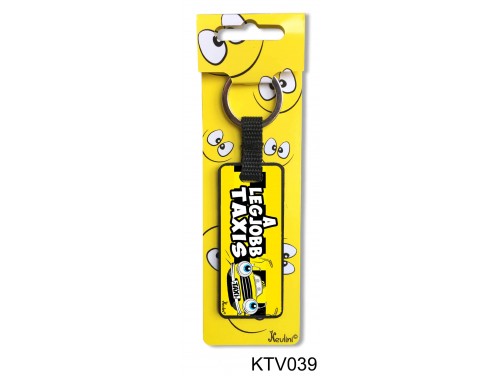 (KTV039) Vicces kulcstartó 7,5 cm - A legjobb taxis - Ajándék taxisofőrnek